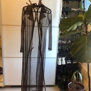 Vintage long sleeve sheer leopard over layer